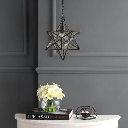 Stella Moravian Star Metal/Clear Glass Led Pendant