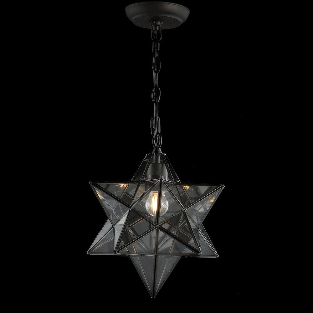 Stella Moravian Star Metal/Clear Glass Led Pendant