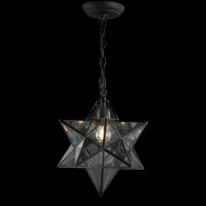 Stella Moravian Star Metal/Clear Glass Led Pendant