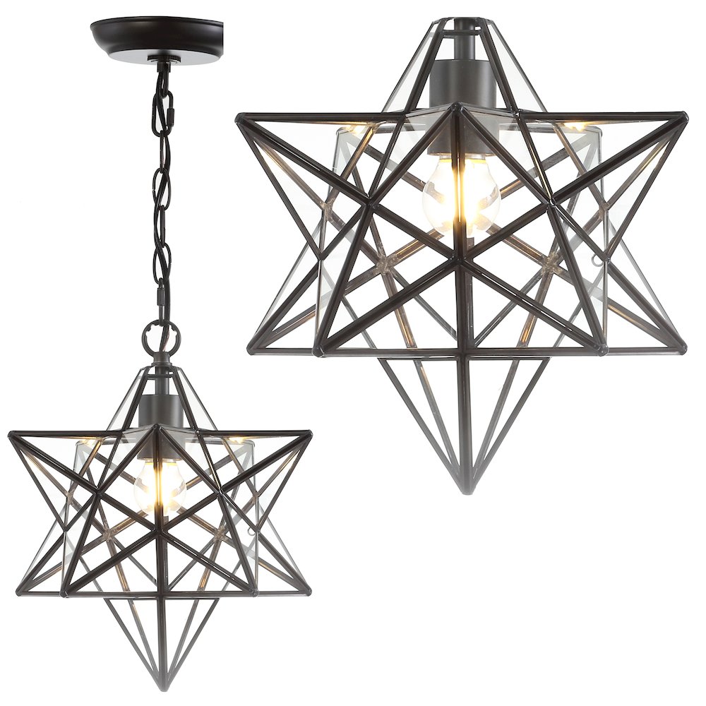 Stella Moravian Star Metal/Clear Glass Led Pendant