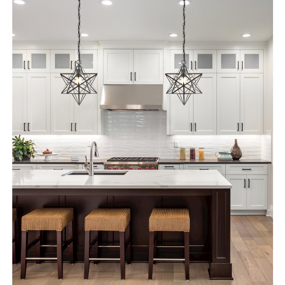 Stella Moravian Star Metal/Clear Glass Led Pendant