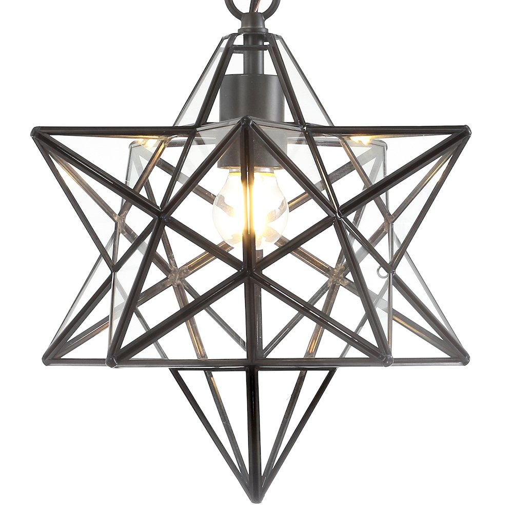 Stella Moravian Star Metal/Clear Glass Led Pendant