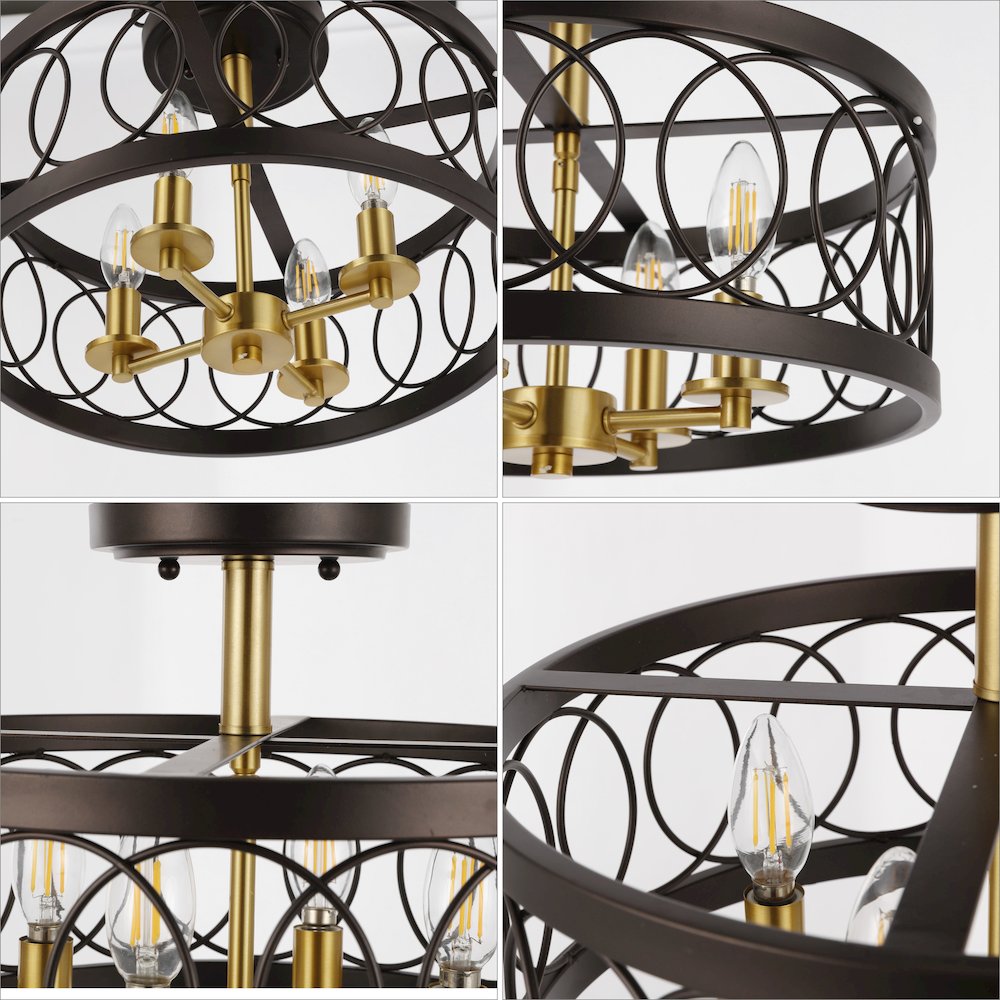 Sylvain Metal Led Semi-Flush Mount