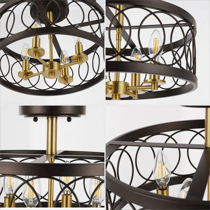 Sylvain Metal Led Semi-Flush Mount