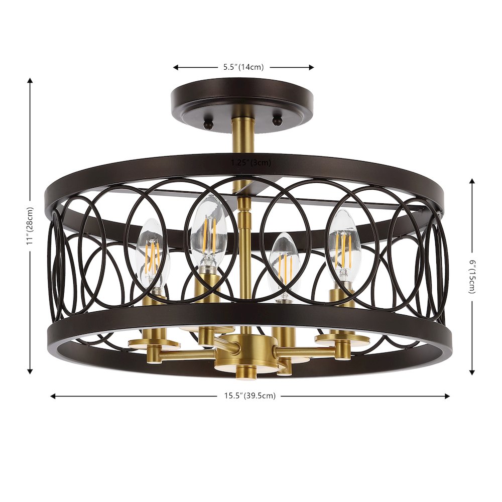 Sylvain Metal Led Semi-Flush Mount