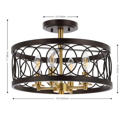 Sylvain Metal Led Semi-Flush Mount