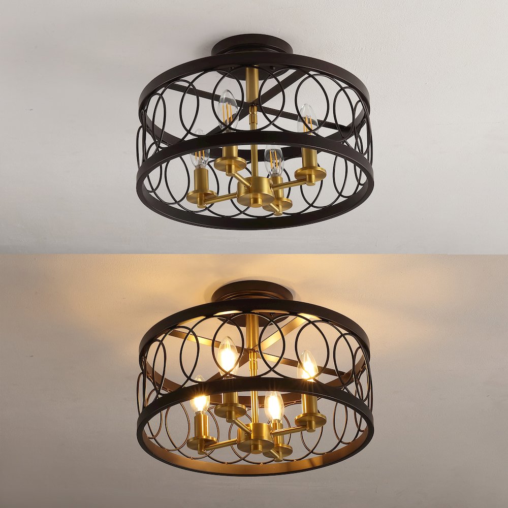 Sylvain Metal Led Semi-Flush Mount