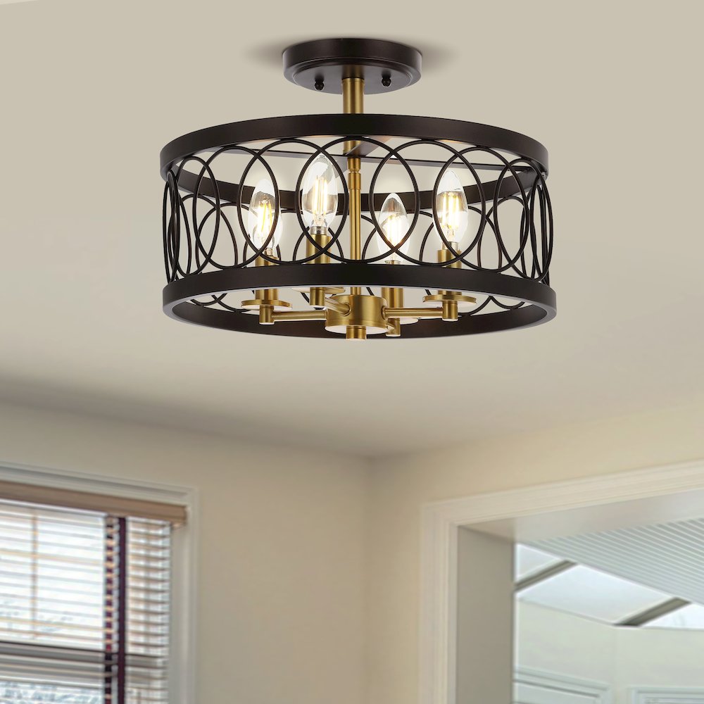 Sylvain Metal Led Semi-Flush Mount