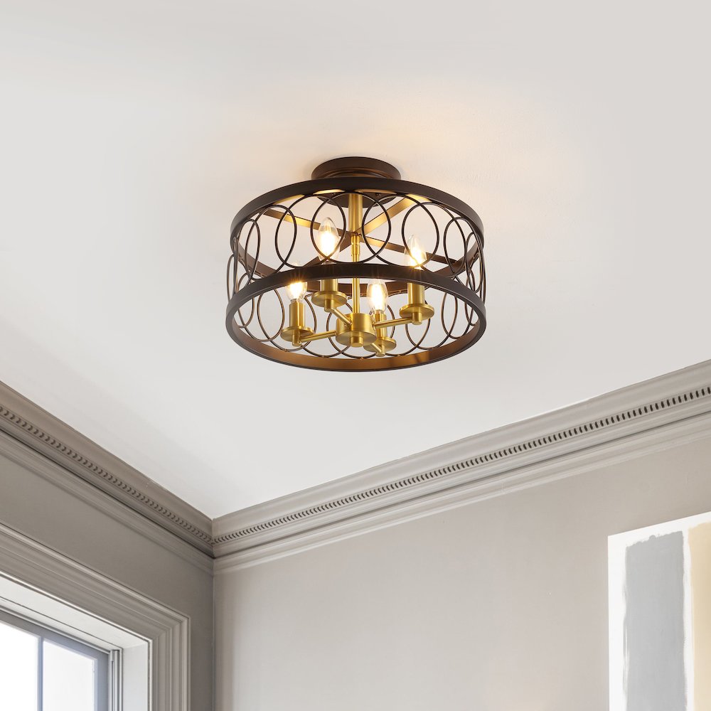 Sylvain Metal Led Semi-Flush Mount
