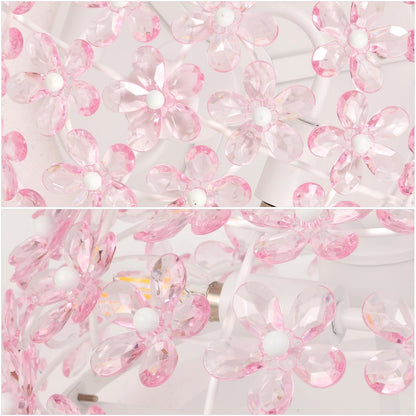 Izzy 2-Light Metal Dome LED Flush Mount with Crystal Flower Accents