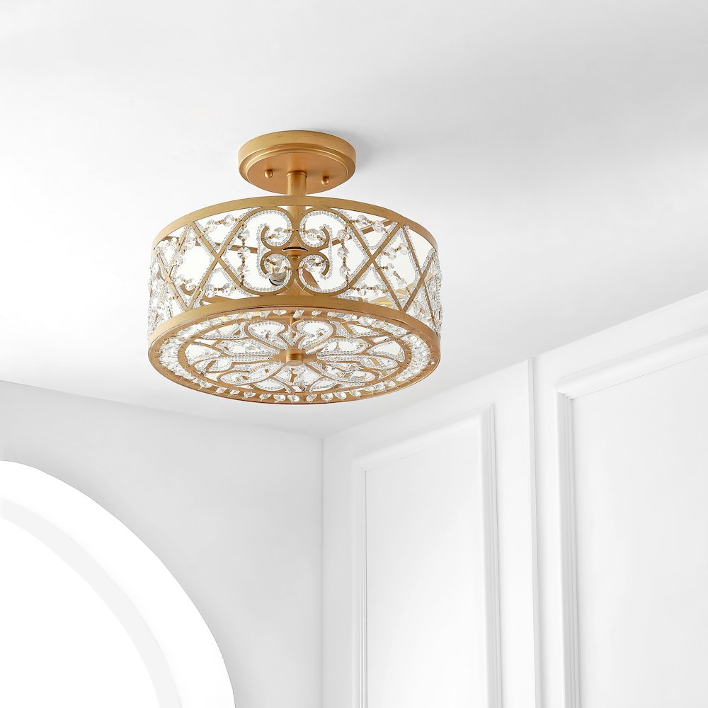 Leila Ironcrystal Modern Glam Led Flush Mount