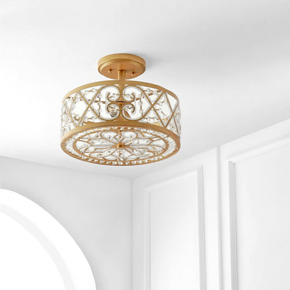 Leila Ironcrystal Modern Glam Led Flush Mount