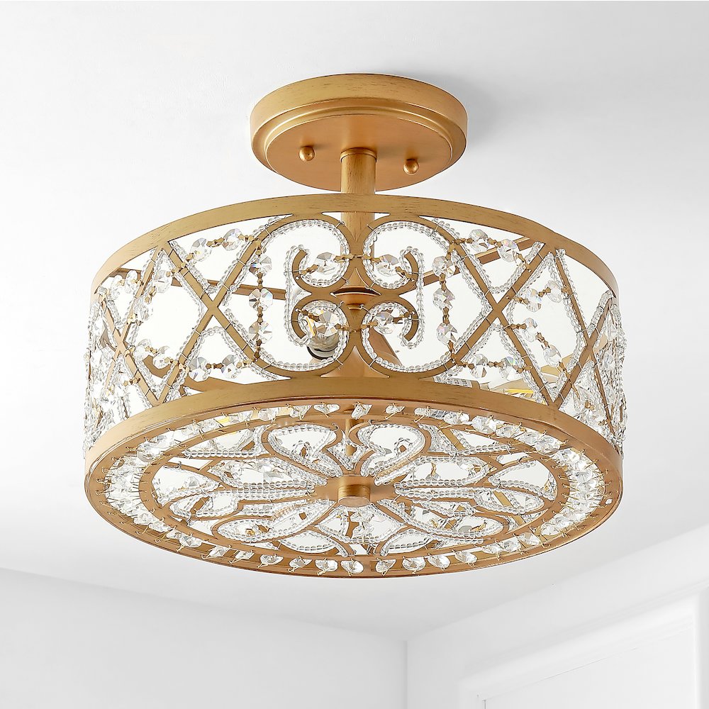 Leila Ironcrystal Modern Glam Led Flush Mount