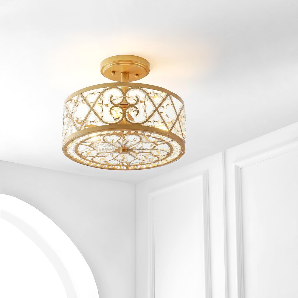 Leila Ironcrystal Modern Glam Led Flush Mount