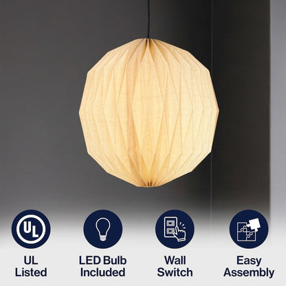Vaughn Modern Vintage Orb Honeycomb Shade LED Pendant Light