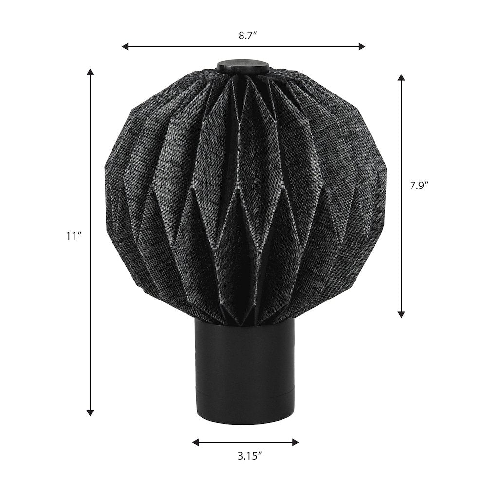 Quincy Modern Minimalist Paper Pleated Orb Accent LED Table Lamp