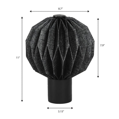 Quincy Modern Minimalist Paper Pleated Orb Accent LED Table Lamp