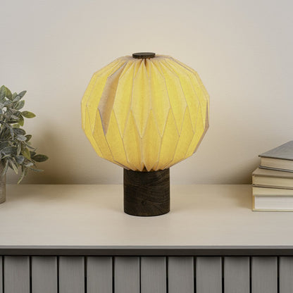 Quincy Modern Minimalist Paper Pleated Orb Accent LED Table Lamp