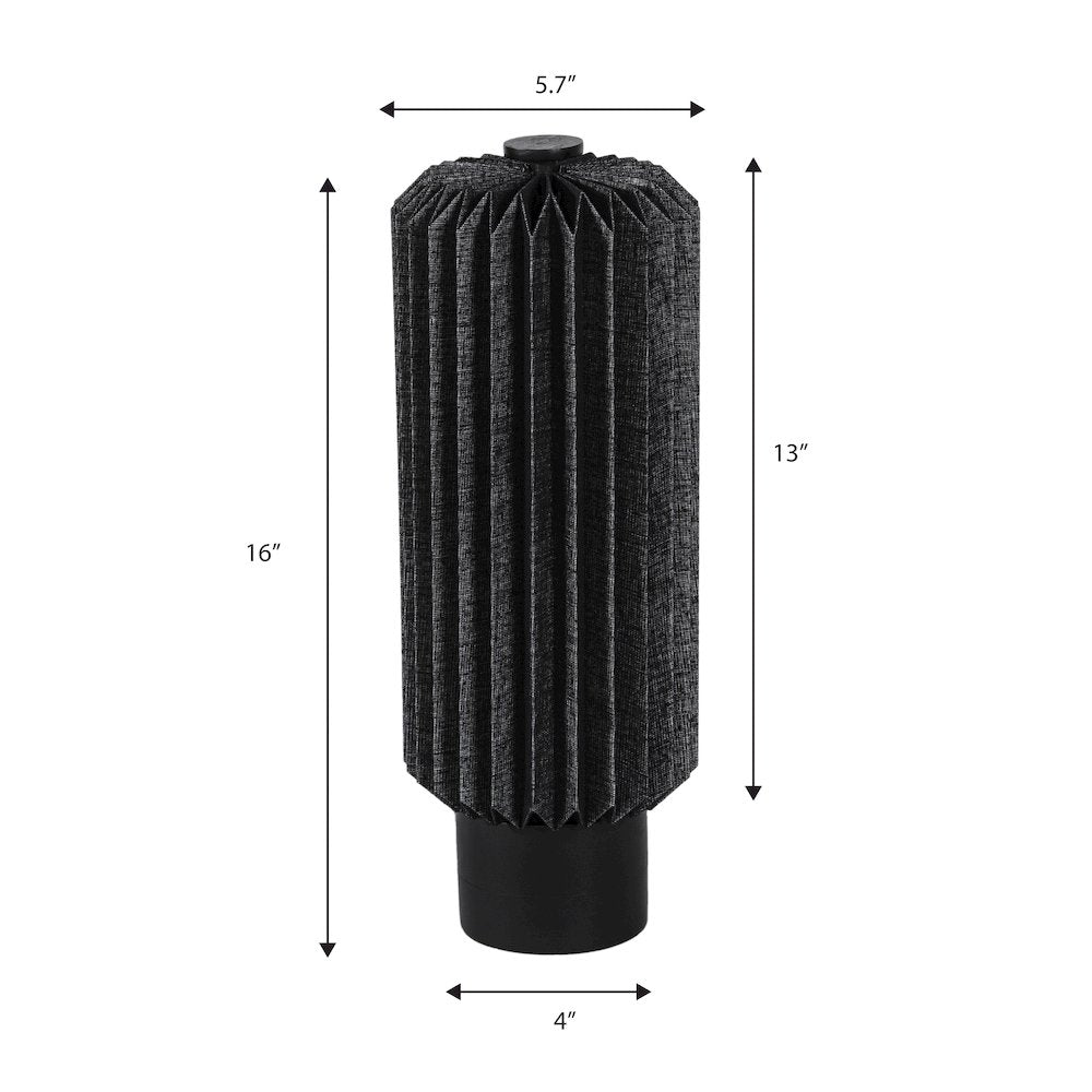 Banks Modern Minimalist Paper Pleated Column Accent LED Table Lamp
