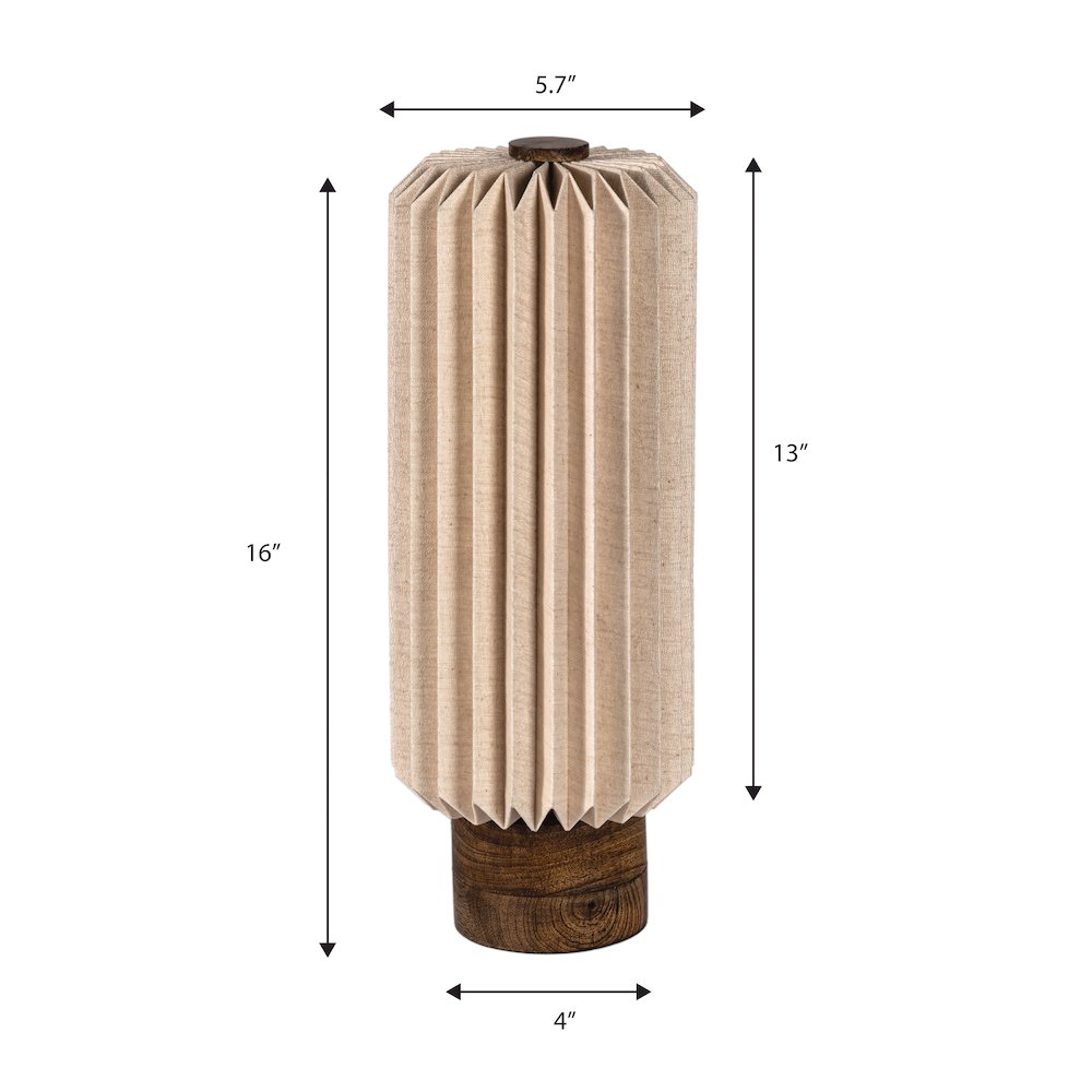 Banks Modern Minimalist Paper Pleated Column Accent LED Table Lamp