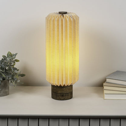 Banks Modern Minimalist Paper Pleated Column Accent LED Table Lamp