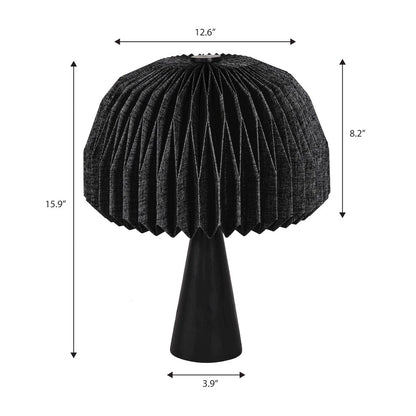 Sylvie Modern Minimalist Paper Pleated Shade Mushroom Accent LED Table Lamp