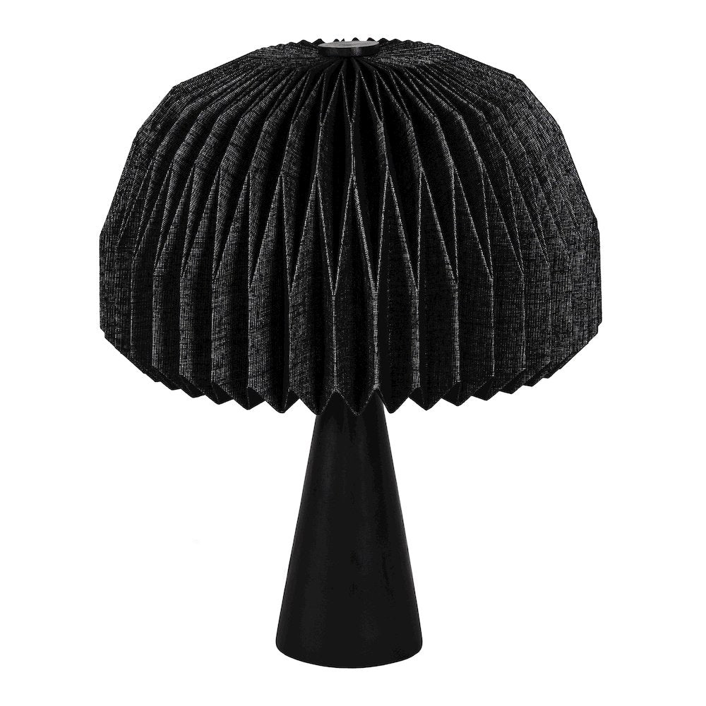 Sylvie Modern Minimalist Paper Pleated Shade Mushroom Accent LED Table Lamp