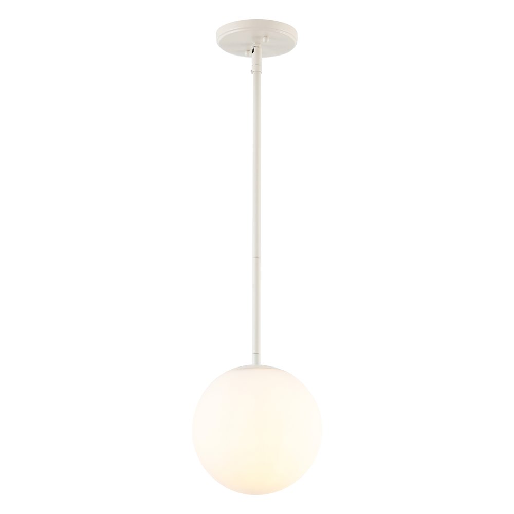 Bleecker 7.75" Metal/Glass Globe LED Pendant, Almond