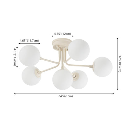 Olivier 6-Light Globe Modern Industrial Iron Bistro LED Semi Flush Mount,