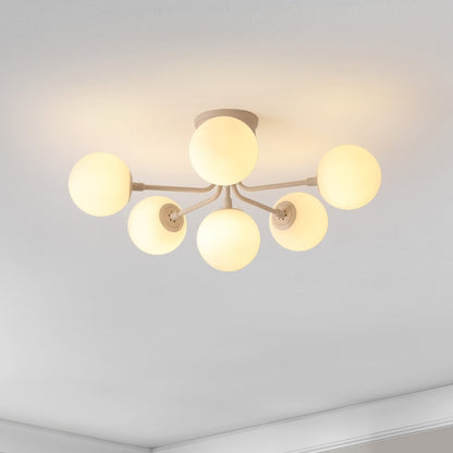Olivier 6-Light Globe Modern Industrial Iron Bistro LED Semi Flush Mount,