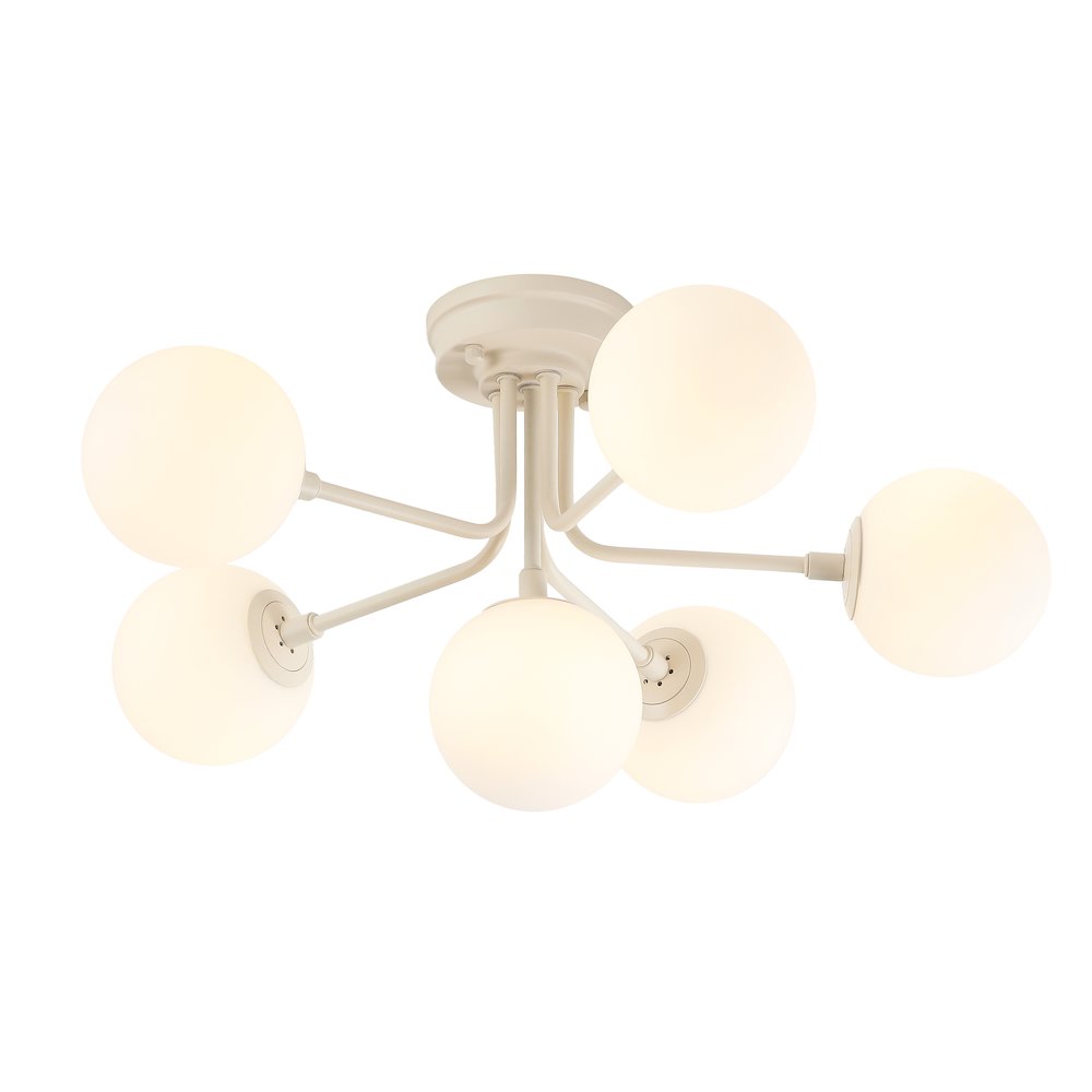Olivier 6-Light Globe Modern Industrial Iron Bistro LED Semi Flush Mount,