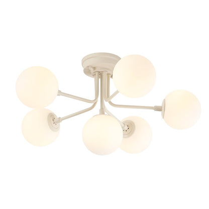 Olivier 6-Light Globe Modern Industrial Iron Bistro LED Semi Flush Mount,