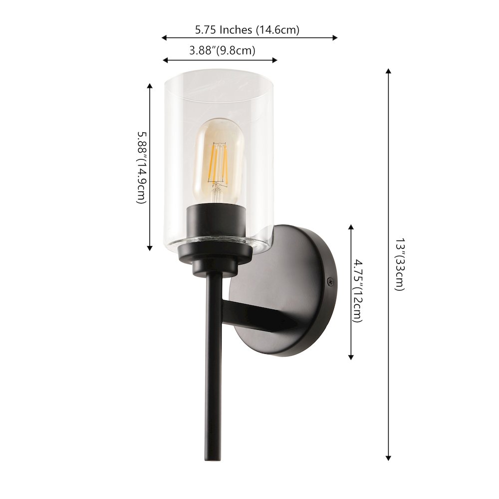 Juno 1-Light Metal/Glass Cylinder LED Sconce