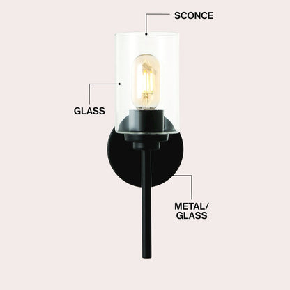 Juno 1-Light Metal/Glass Cylinder LED Sconce