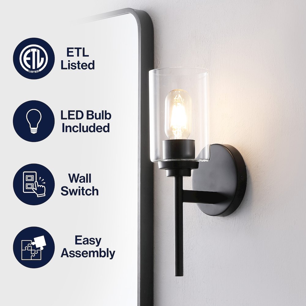 Juno 1-Light Metal/Glass Cylinder LED Sconce