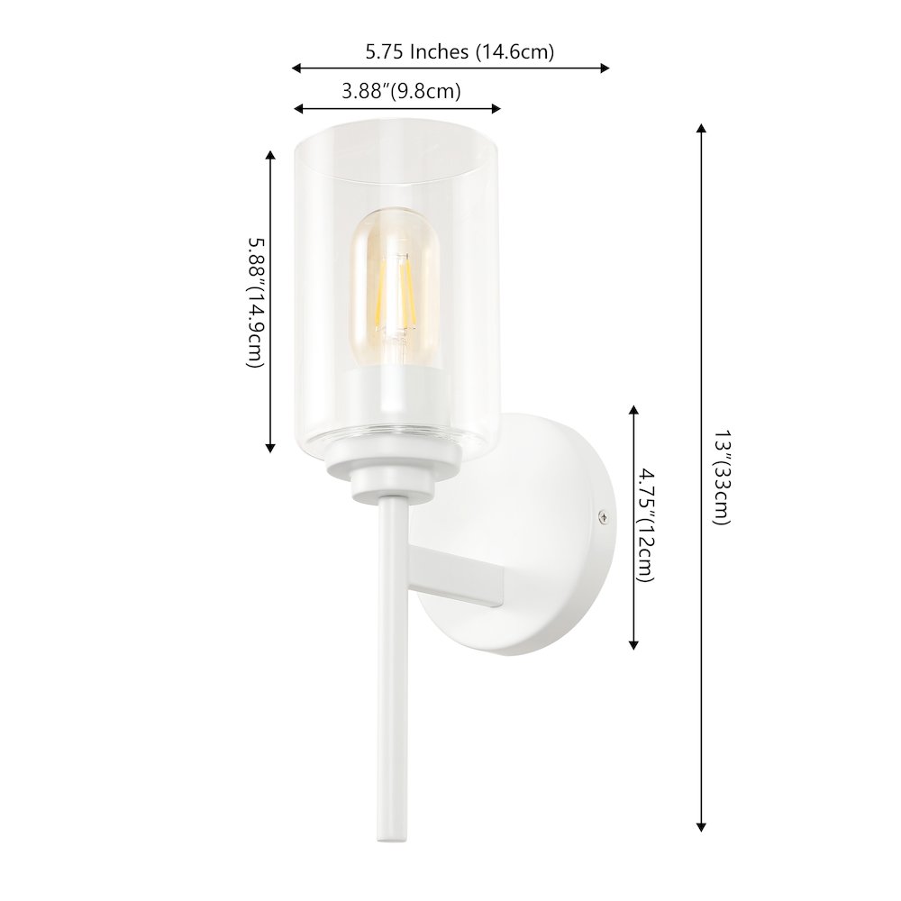 Juno 1-Light Metal/Glass Cylinder LED Sconce