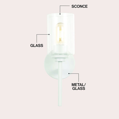 Juno 1-Light Metal/Glass Cylinder LED Sconce