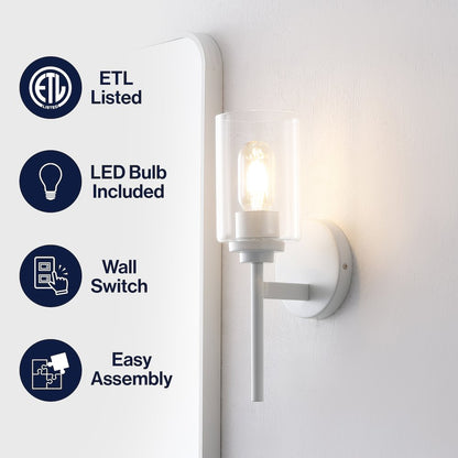 Juno 1-Light Metal/Glass Cylinder LED Sconce