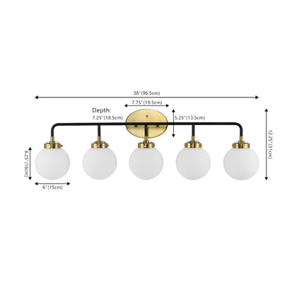 Caleb 5-Light Contemporary Transitional Iron/Glass Led Vanity Light
