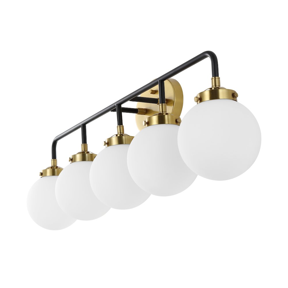 Caleb 5-Light Contemporary Transitional Iron/Glass Led Vanity Light