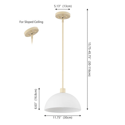 Solene 1-Light Modern Adjustable Metal/Glass Dome LED Pendant