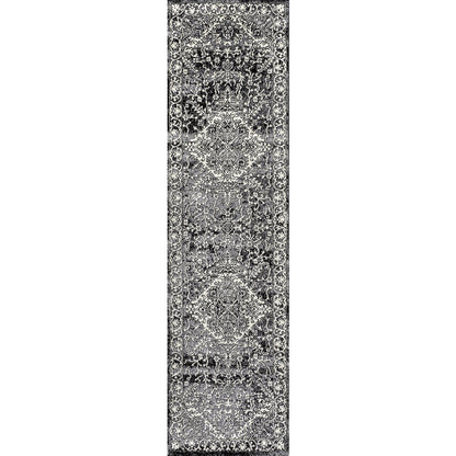Modern Persian Vintage Medallion Black Area