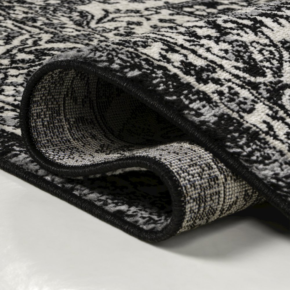 Modern Persian Vintage Medallion Black Area