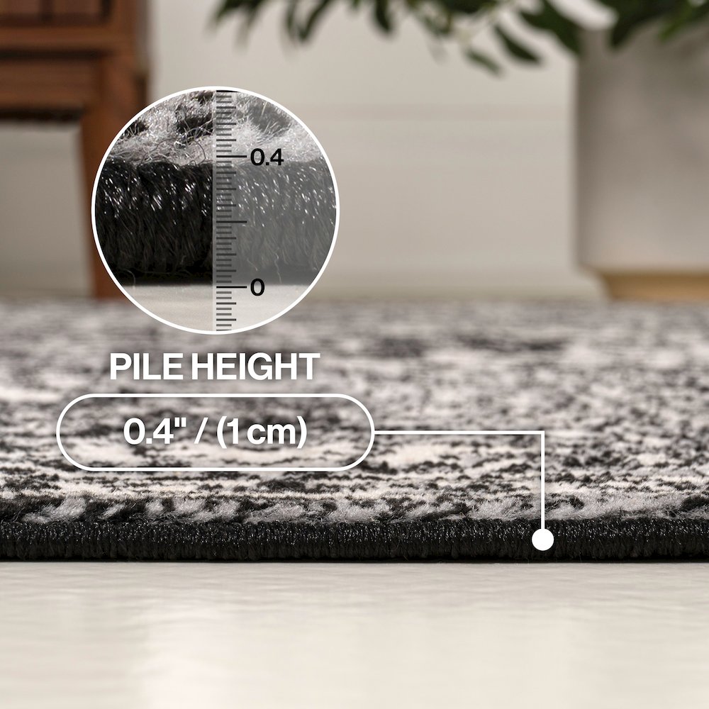 Modern Persian Vintage Medallion Black Area