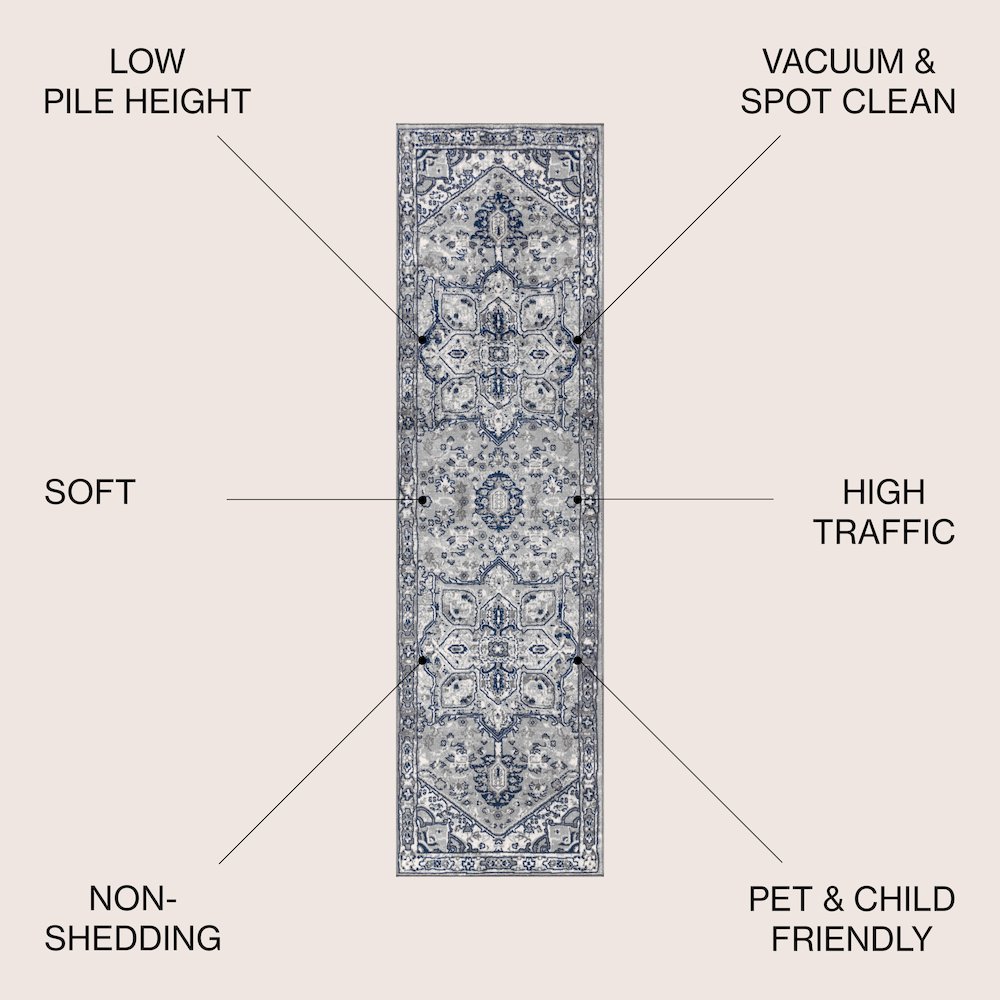 Modern Persian Vintage MedallionRunner Rug