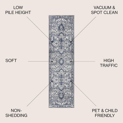 Modern Persian Vintage MedallionRunner Rug