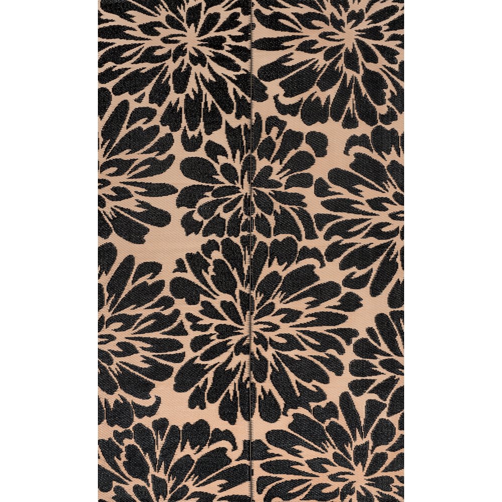 Bloom Modern Floral Foldable Waterproof Reversible Plastic Straw Outdoor Area