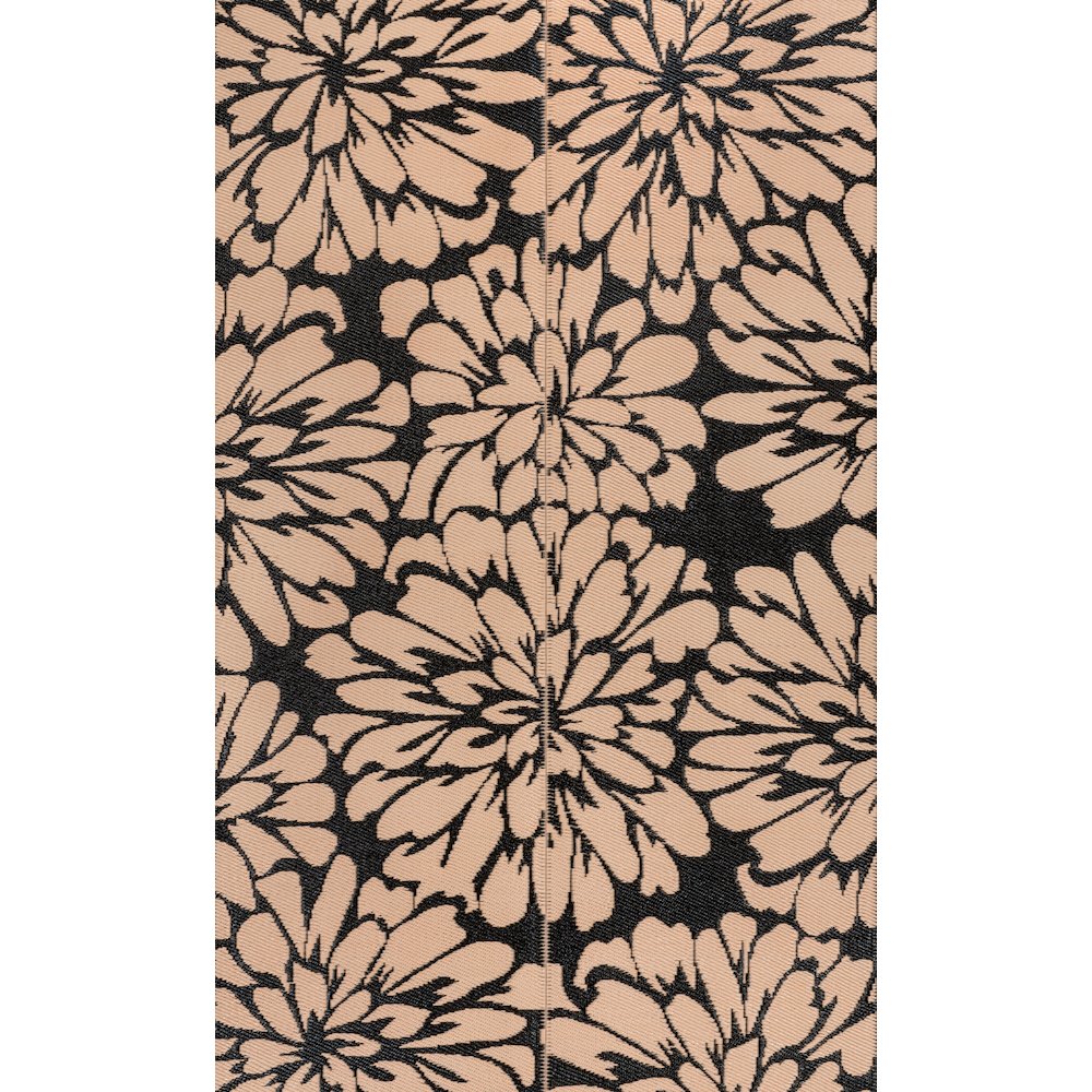 Bloom Modern Floral Foldable Waterproof Reversible Plastic Straw Outdoor Area