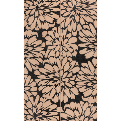 Bloom Modern Floral Foldable Waterproof Reversible Plastic Straw Outdoor Area