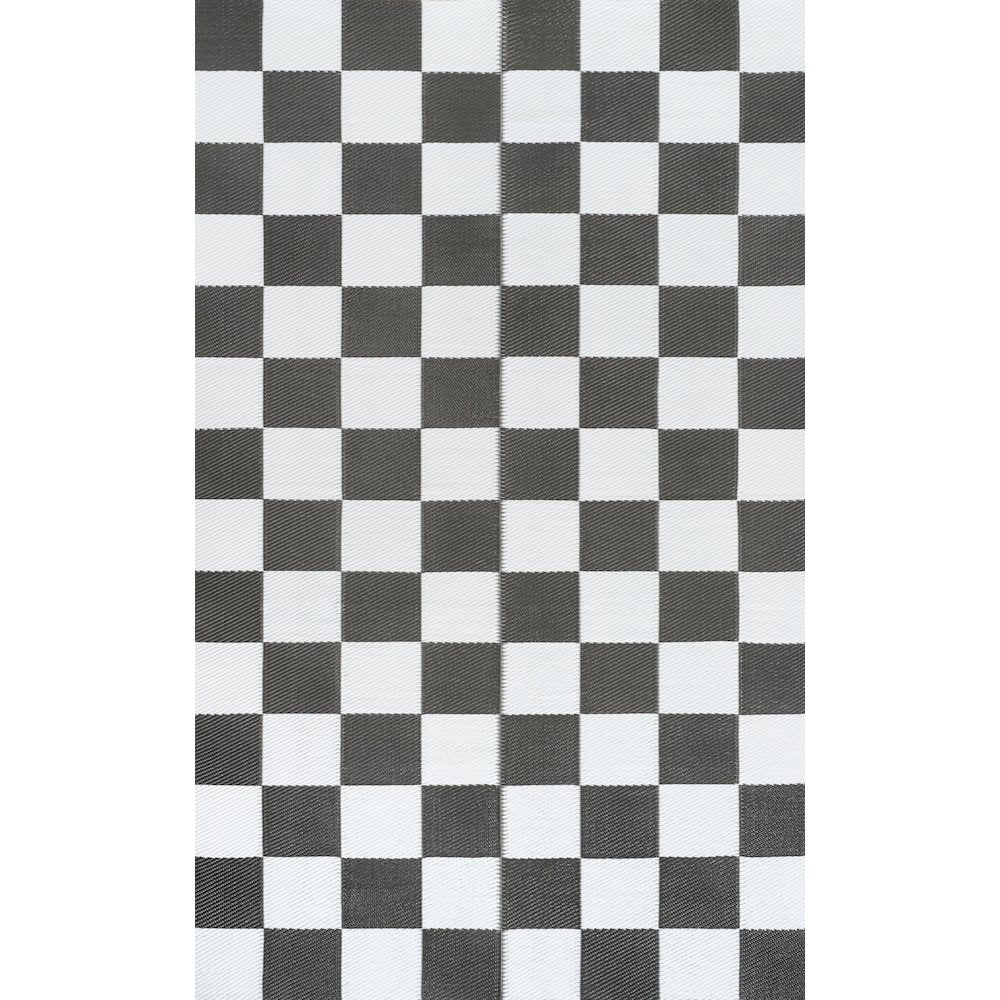 Bishop Geometric Checker Foldable Waterproof Reversible Plastic Straw Outdoor